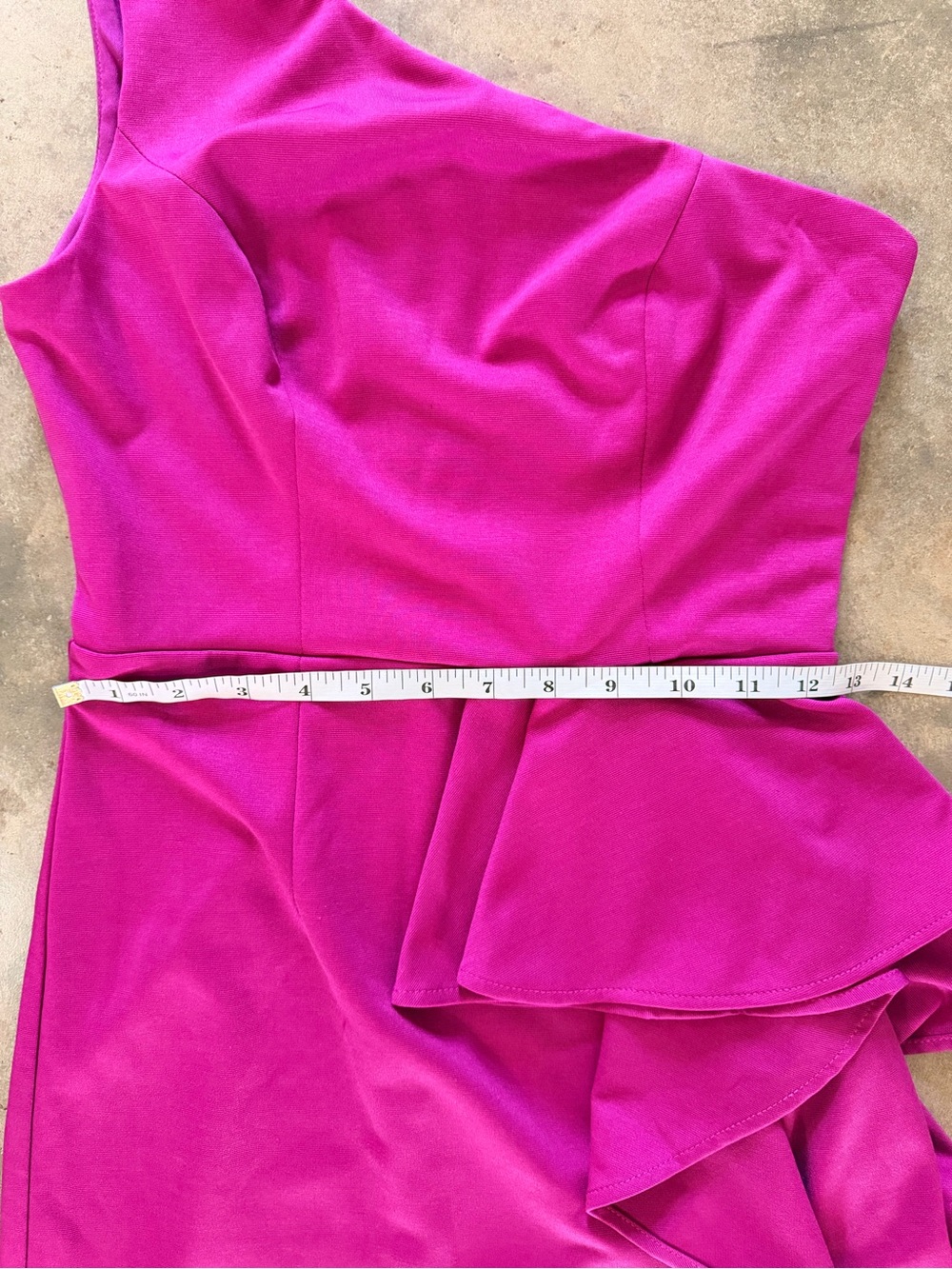 Faeriesty Magenta One Shoulder Ruffle Maxi Dress Size Small - Picture 6 of 16